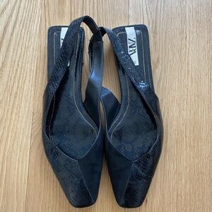 Zara Black Slingback Women's Shoes
